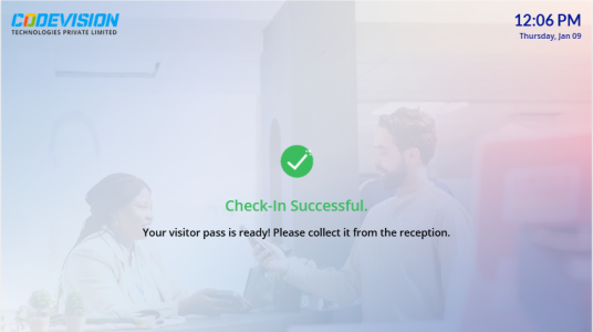 Successfully Check-In Pop up
